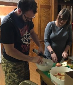 Microgrant Recipient Ben cooks with the help of his registered dietician 